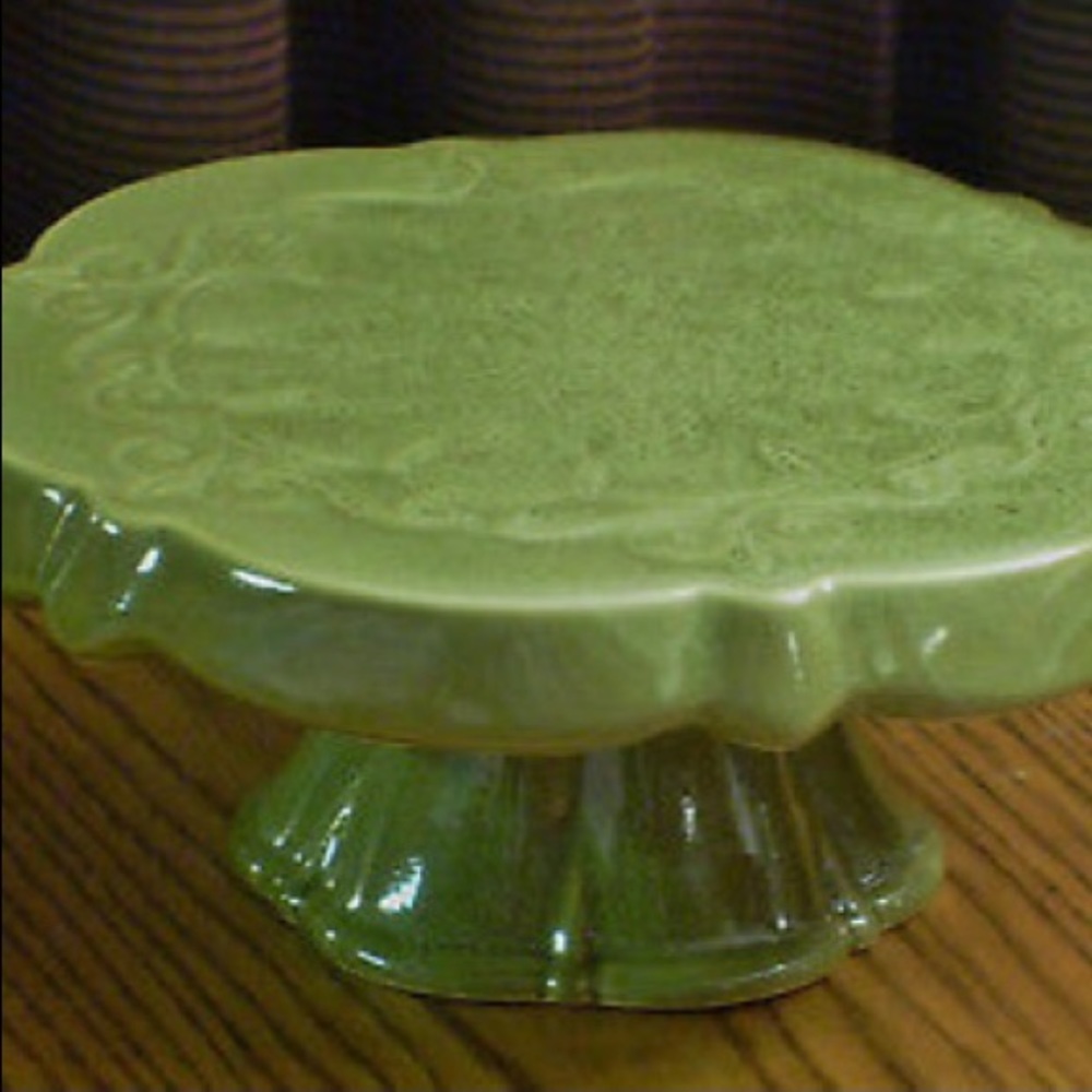 Southern Living At Home Green Ceramic Pedestal Cake Stand - Picture 5 of 5